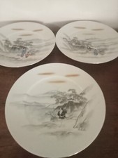 Japanese Eggshell Porcelain Japan Scene Plates