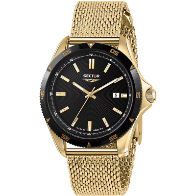 SECTOR SGE 650 HERREN UHR R3253231003 MESH GOLD 42mm LISTE 189  UNTERPREIS