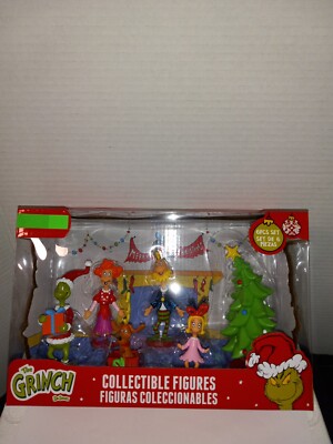 Dr Seuss How The Grinch Stole Christmas 6 Pcs Set Collectible Figures