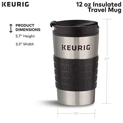 Caneca de viagem Keurig compatível com cafeteira K-Cup Pod pacote com 1 contagem de 1 aço inoxidável - Imagem 2 de 4