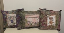 Handmade Fairy Whimsical Battiq Pillows Multicolor Pixies Lot Of 3 Pillows