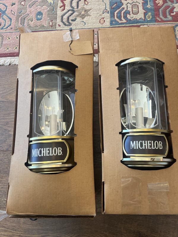 Vintage Set Of Michelob  Electric Candl Wall Sconces 