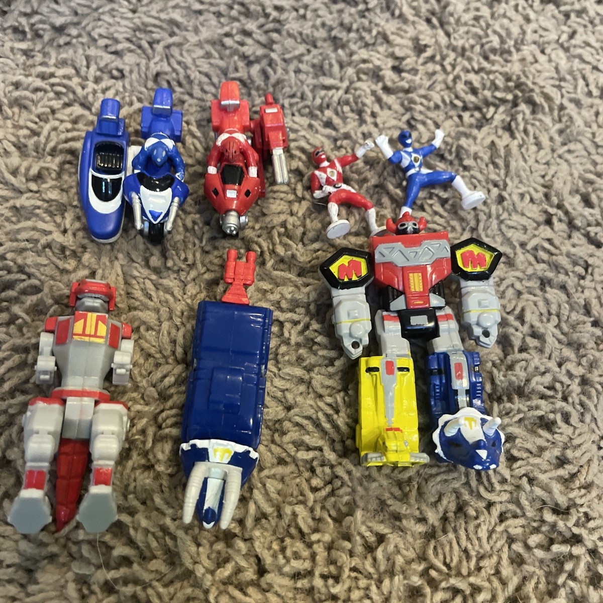 Vintage 90s Mighty Morphin Power Rangers Micro Machines Lot