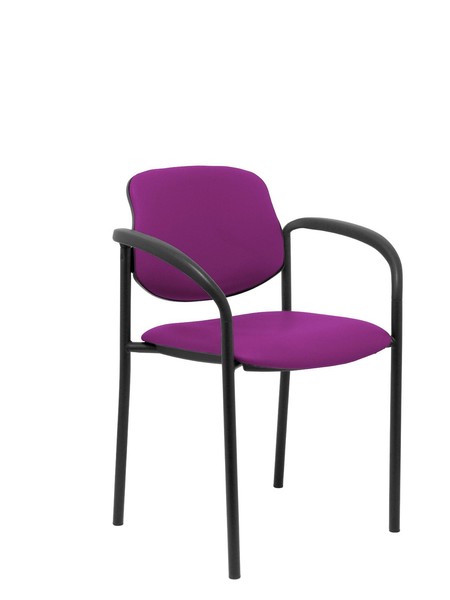 Silla de Oficina Silla fija Styl similpiel morado chasis negro con brazos