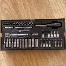Halfords Advanced 44 Piece 1/4" Socket Set 4-13mm Modular Tray used 