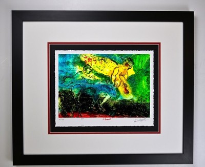 ''L' Angle Musicien 1966'' by Marc Chagall, Framed Art