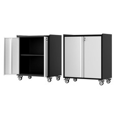 46" Rolling Garage Storage Cabinet with Locking Doors - Heavy-Duty Metal Shel...