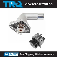 TRQ Engine Water Pump & Coolant Thermostat Housing Assembly for Nissan 3.5L