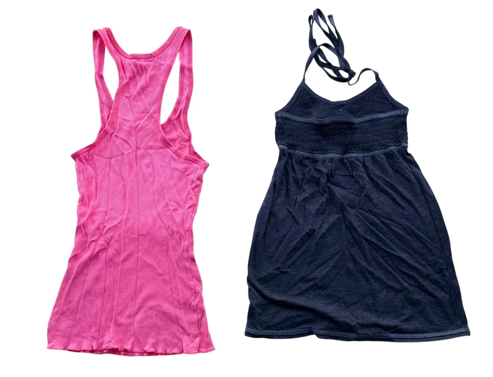 Abercrombie Kids Tank Tops Lot of 2 Children's Size M Cotton Blend Blue Pink - Image 2 of 4