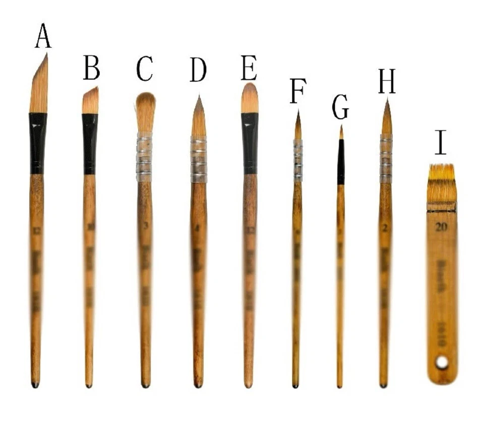 Yuyufa Water Color Paint Brushes 9pc Set - Image 2 of 4