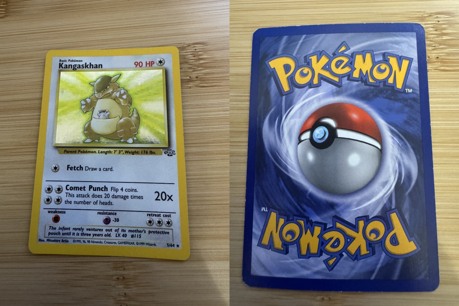 Pokemon Card TCG 1999 WOTC Kangaskhan 5/64 Jungle (Unlimited) Holo Rare LP