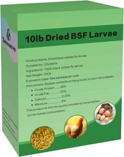 All Natural Dried BSF Larvae for Chickens,Black Soldier Fly Larvae 10 lb Chicken