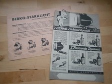 2 x BERKO Fahrrad Dynamo, Stark-Licht, Anbauteile, Werbung, Reklame, Vorkrieg