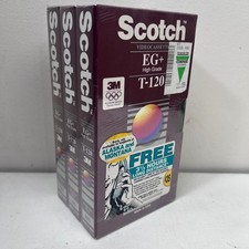 Scotch 3M EG High Grade T-120 VHS Blank Video Cassette Tapes Sealed 3 Pack USA