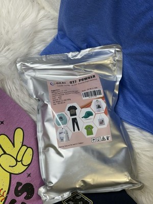 Okai DTF Powder for DTF Printing 2.2lb Adhesive White DTF Powder High Elasticity