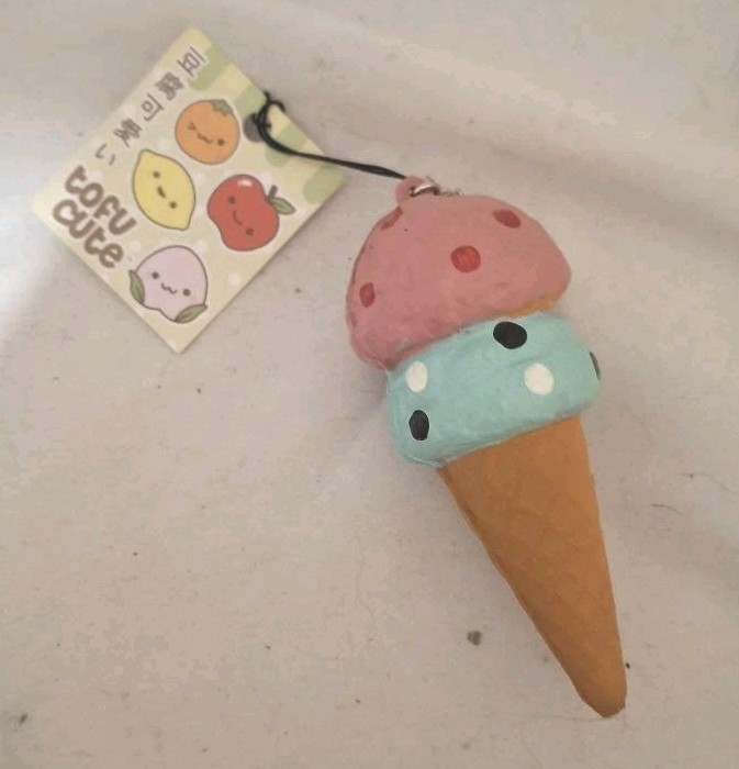 Llavero Tofu Lindo Llavero Helado De Japón Kawaii