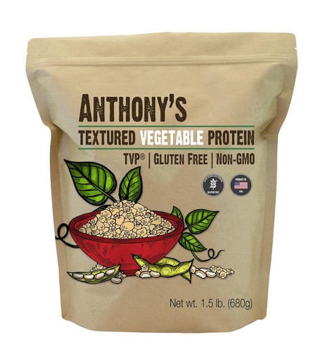 Textured Vegetable Protein, TVP, 1.5 Lb, Gluten Free, Vegan