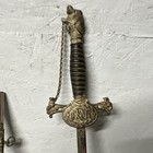 Antique KNIGHTS OF PYTHIAS Uniform Rank FCB Victorian Ceremonial Sword Ames Co. — photo 3
