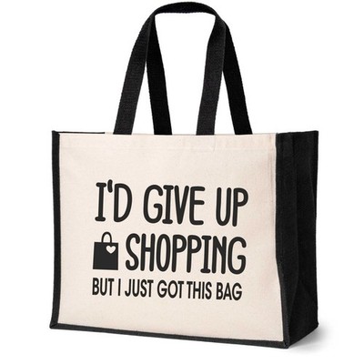 I'd Give Up Shopping But Just Got This Bag Beuteltasche Geschenk Damen Canvas Shopper