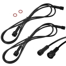 2-Pack Waterproof Extension Cable, 2 Pin 1Meter 22AWG for Spotlights [Black]