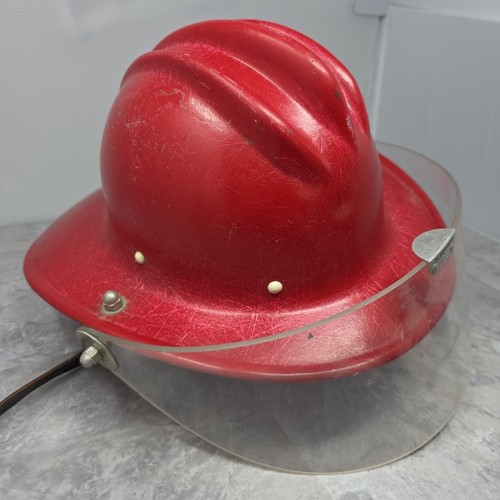 Feuerwehrmann Chef Helm Vintage Original RED BULLARD 502 Fiberglas hartgekocht - Bild 7 von 14