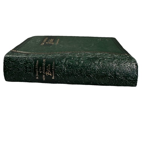 ST Joseph's The New American Bible Revised Edition Green Leather Catholic Mass