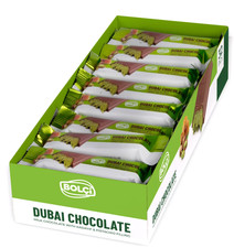Bolci Dubai Chocolate Bar, Kadayif and Pistachio, 1.05 oz, 32-count