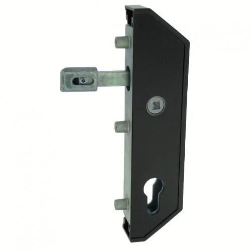 Serrure de portail blanc verticale pour sécuriser efficacement un profilé de 40 mm
