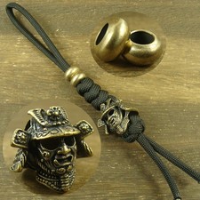 550 paracord Solid Brass " Samurai Helmet " beads knife lanyard bead LH031