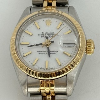 Rolex Datejust Steel & 18k Gold White Dial 26mm Automatic Watch 69173