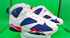 KIDS NIKE AIR JORDAN 7 RETRO MID TINKER ALTERNATE SNEAKERS WHITE RED SHOES 6 Y