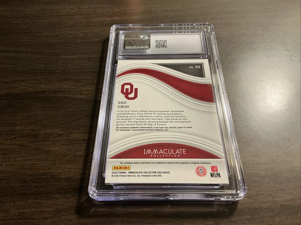 2023 Immaculate Collegiate #32 Eric Gray RPA Rookie Patch Auto 26/99 CGC 8.5 - Image 4 of 4