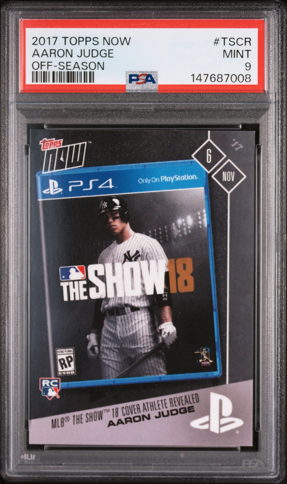 2017 TOPPS NOW OFF-SEASON #TSCR AARON JUDGE ROOKIE RC PSA 9