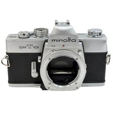 Minolta SRT 101 35mm SLR Film Camera Body Silver Black Vintage CLC Japan