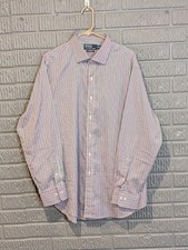 Polo Ralph Lauren Men's Purple Striped Classic Fit Button Down 17.5 34/35