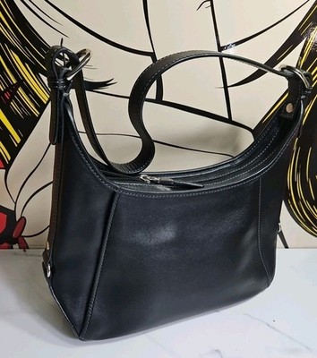 Talbots Black Genuine Leather Hobo Shoulder Bag 11.5x8.5x3.5