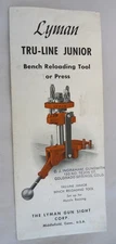 Lyman Tru-Line Junior Reloading Press brochure Manual Instructions advertising  