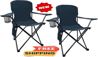 Silla de camping plegable para playa, 2 unidades, con portavasos, bolsillo de al