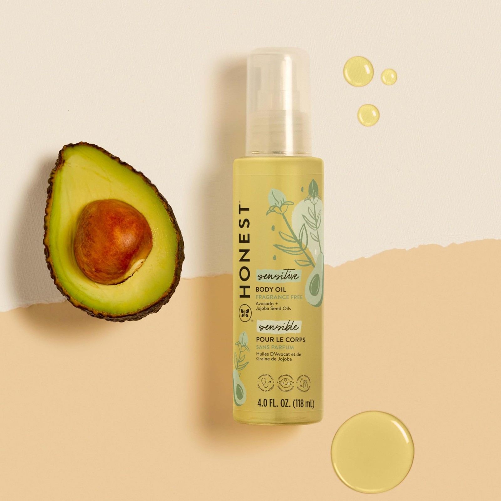 The Honest Company Fragrance Free Moisturizing Body Oil | Nourish + Soothe