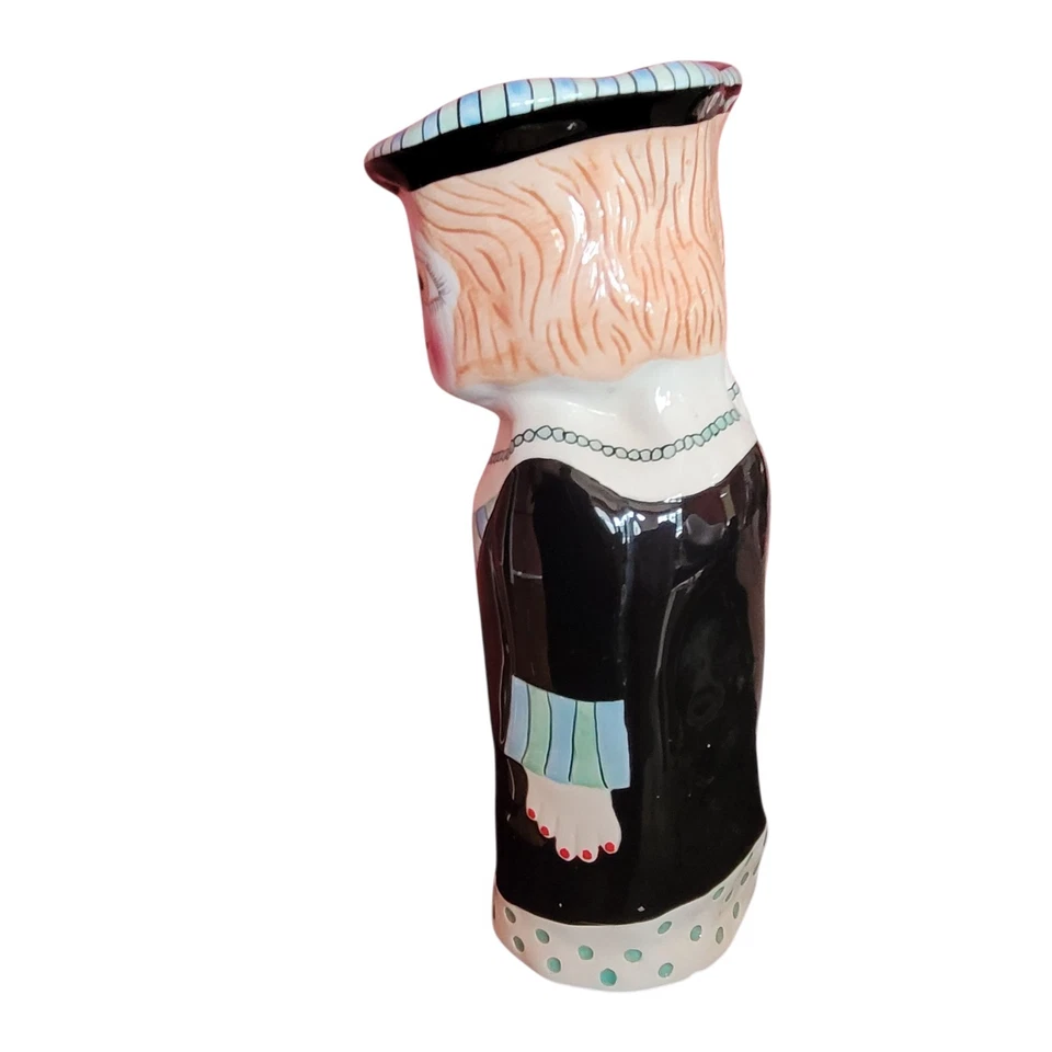 Jarrón Bella Casa Susan Paley de Ganz Pearl 11 pulgadas negro floral cerámica Foto 3 de 4