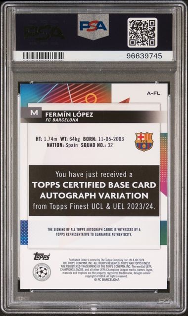 PSA 9 - Fermin Lopez 2023-24 #AFL Autograph - Football view 2