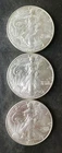 Lot of Three 2000 $1 American Silver Eagle Dollars