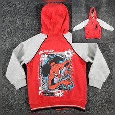 Marvel Spider-Man Peter Parker Hoodie Boys 6 Red Gray Full Zip Sweatshirt Jacket