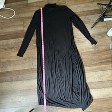 BCBG Maxazria Dress Womens Large Black Workwear Party Short Sleeve Dress Ladies