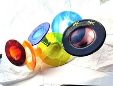 LOT of SCRAP Stained Glass, Pre-fused circular Shapes with and without stems