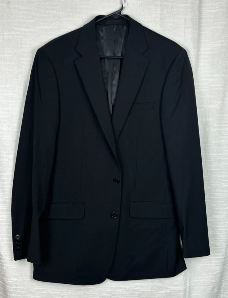 Chaqueta de Traje CALVIN KLEIN Talla 44XL Negra Calce Ajustado Mezcla de Lana Elastizada Foto 2 de 4