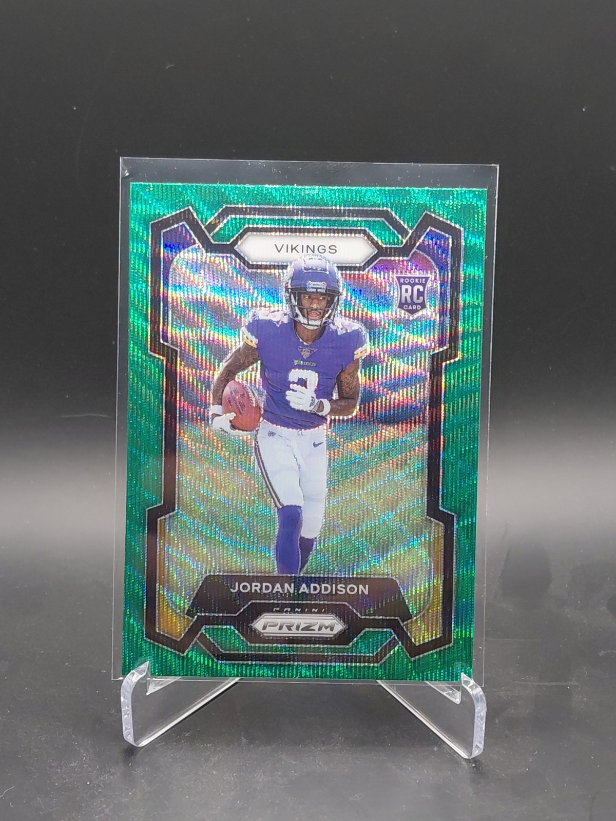 2023 Panini Prizm Football Jordan Addison RC #368 Green Wave Prizm 