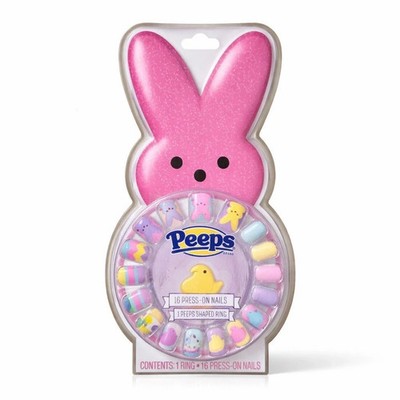 NEW easter PEEPS Press on Nails & Ring, Easter Themed & Colors
