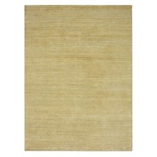 9' x 12'3" Khaki Brown Plain Solid Design Silk with Wool Hand Knotted Rug R75671