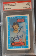 Kellogg's 1975 3-D Super Stars Mike Marshall #36 PSA 9 Autograph Dodgers